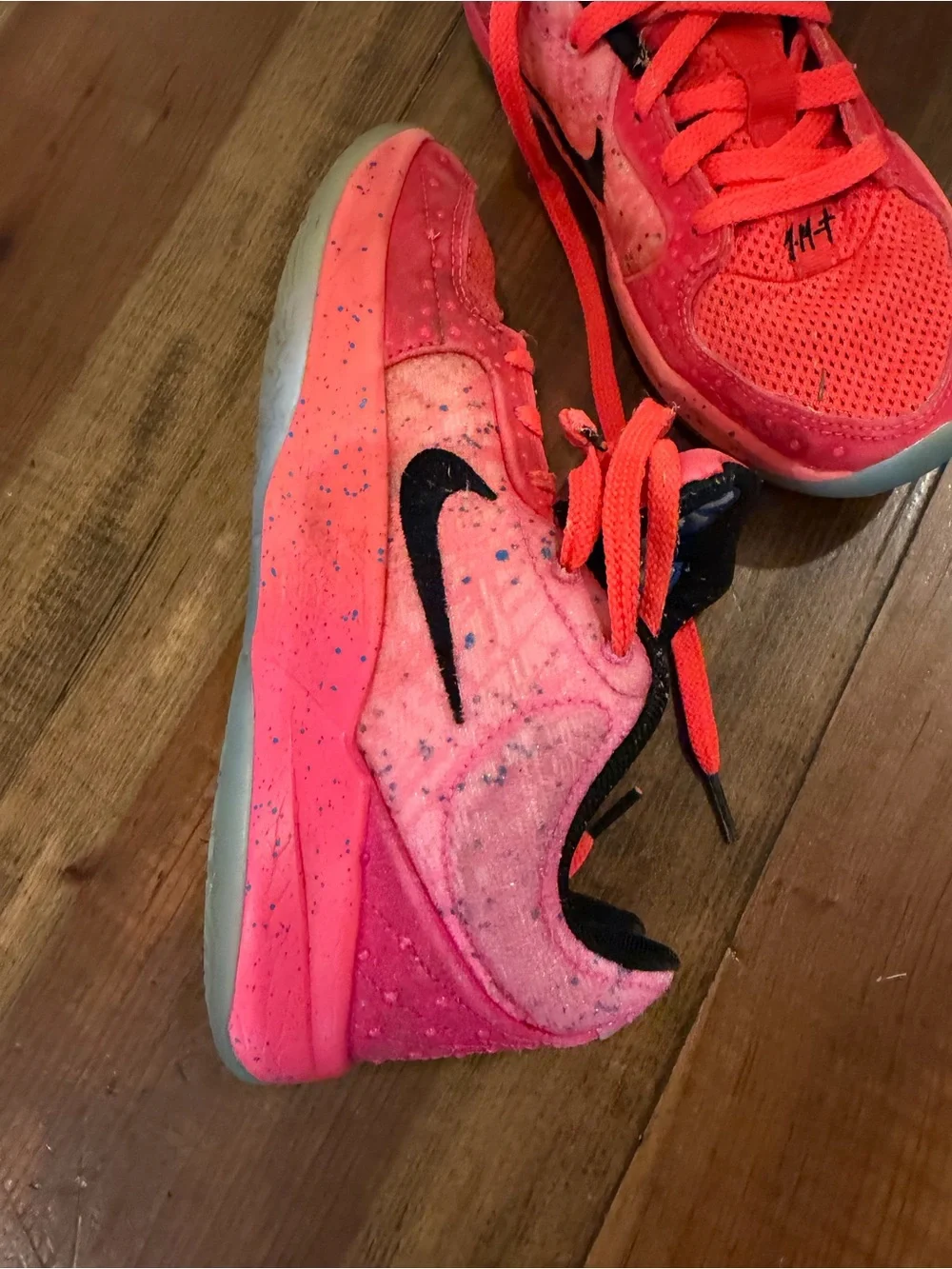 Nike Kids Neon Pink/Red Lace-Up Sneakers